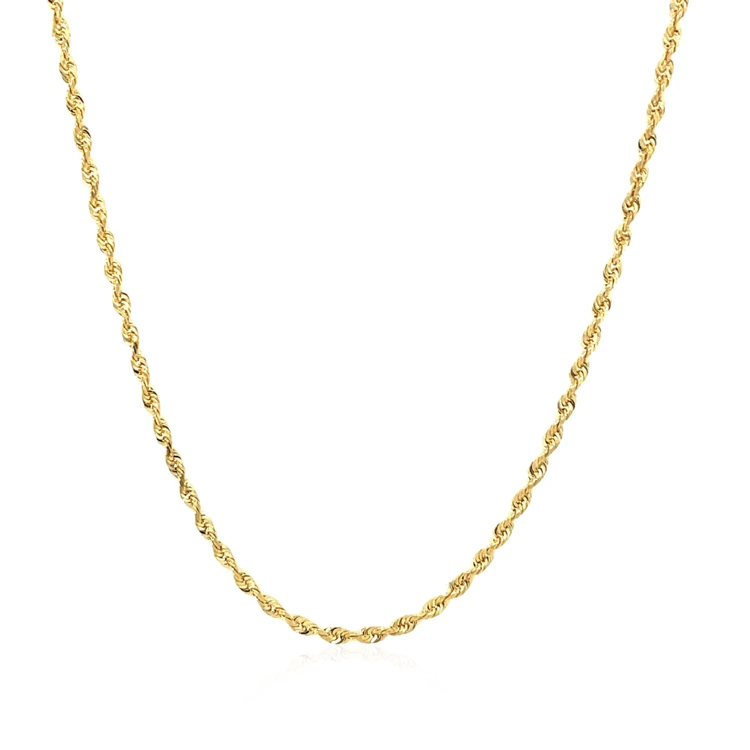 14K Yellow Gold Solid Diamond Cut Rope Chain 16'' A6983
