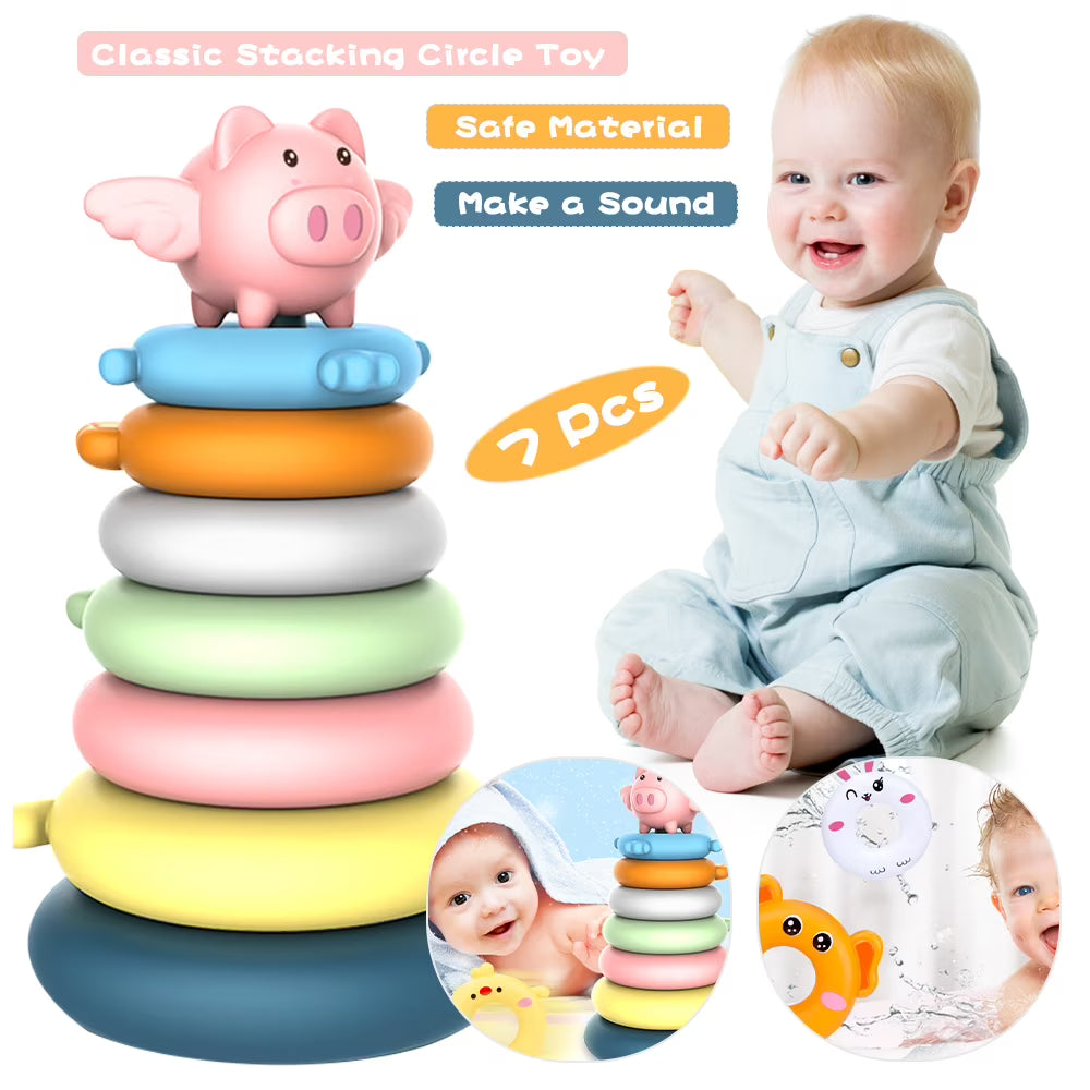 7 Pcs Soft Stacking Rings Toy A775