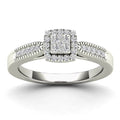 10K White Gold Diamond Square Frame Engagement Ring P69237