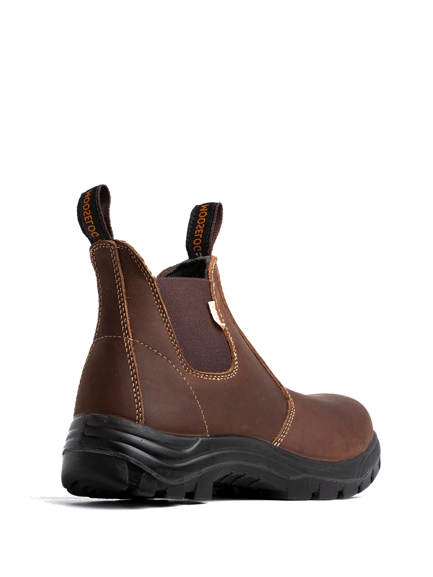 Brown Slip On Leather Steel Toe Work Boots U565026
