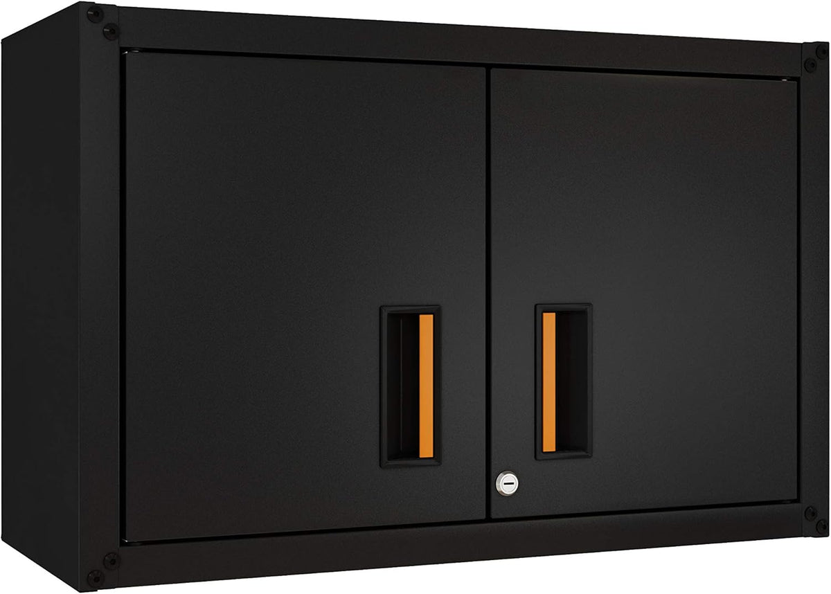 Steel Wall Cabinet 2 Doors Black K1393