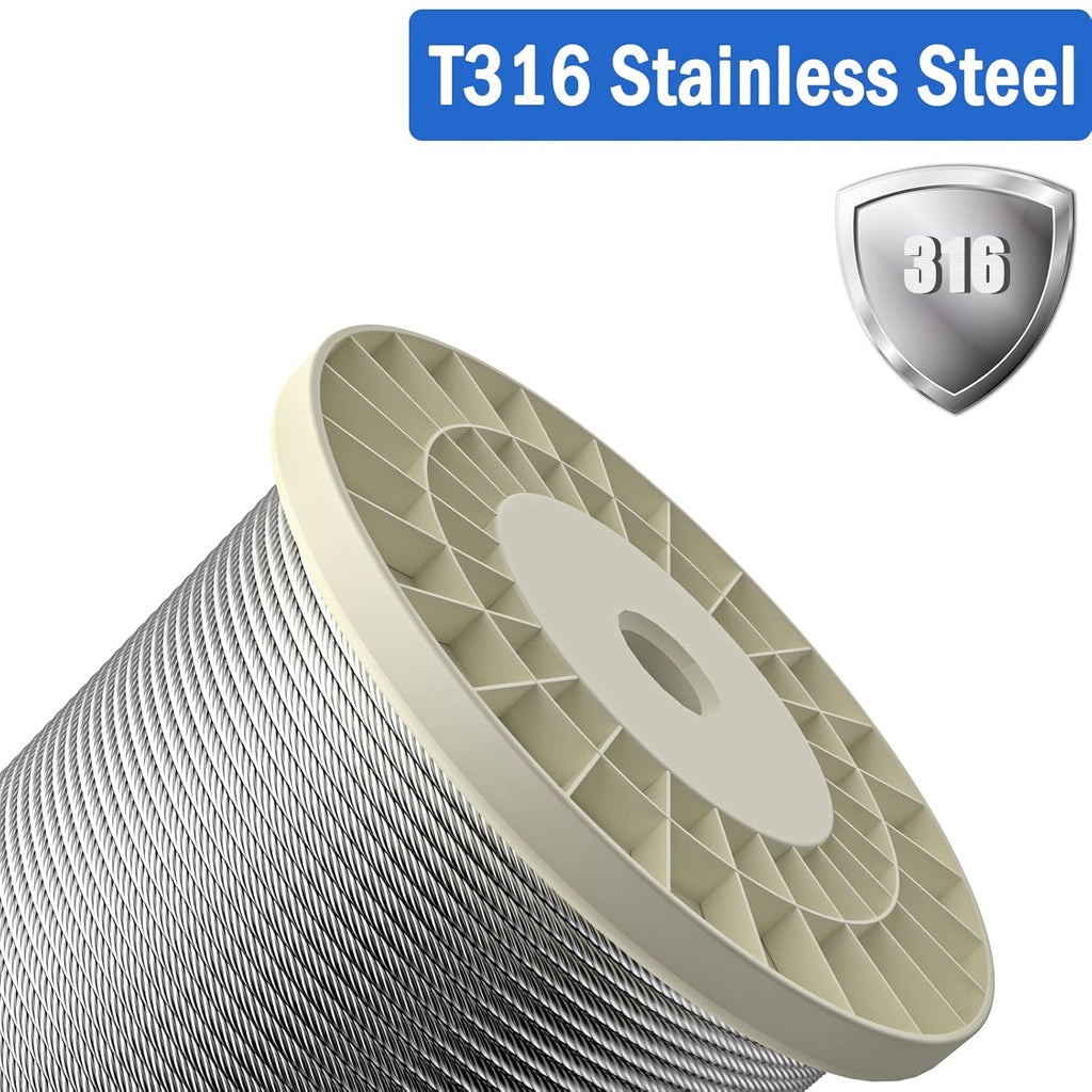 1/8 316 Stainless Steel Cable, 800FT, 7 x 7 Strands Construction L1065