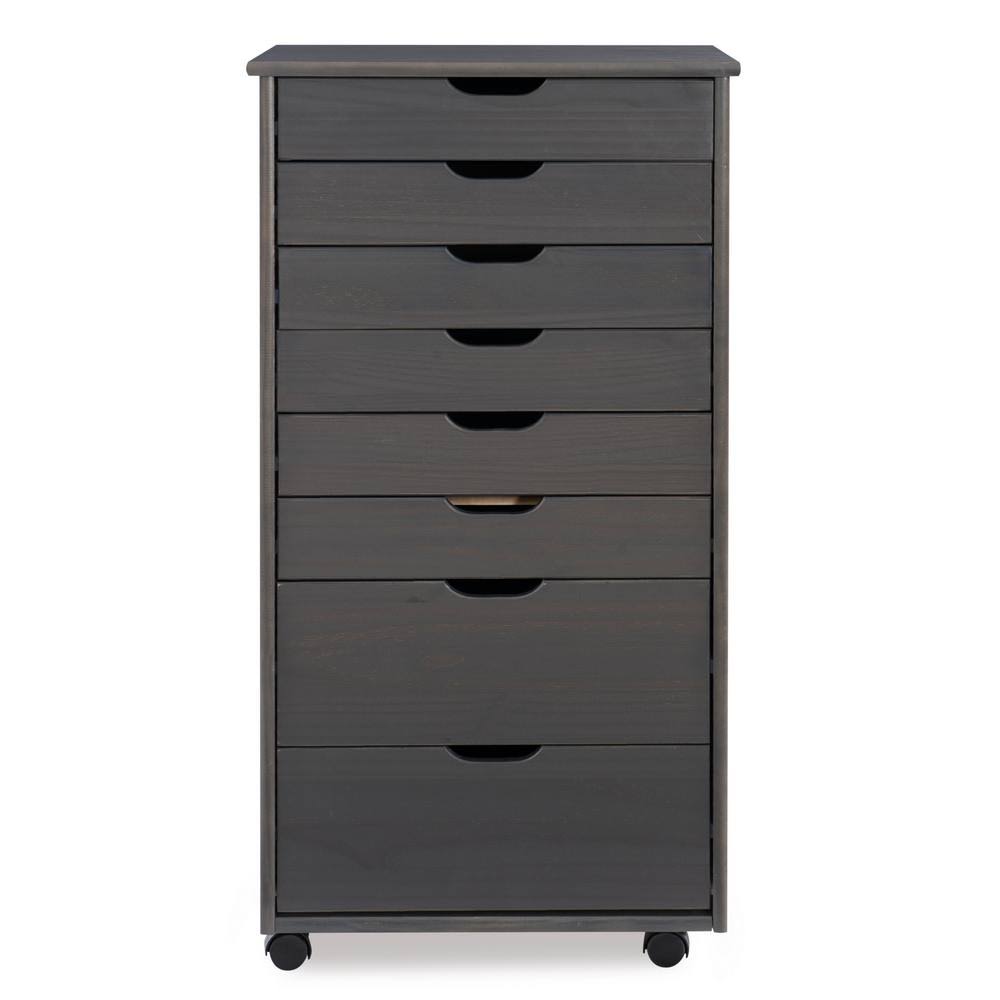 Grey Eight Drawer Rolling Storage Cart C627008