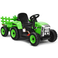 Green 12V Kids Ride on Tractor with Trailer W16100
