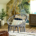 Light Blue Cotton Weave Chair Hammock J4237