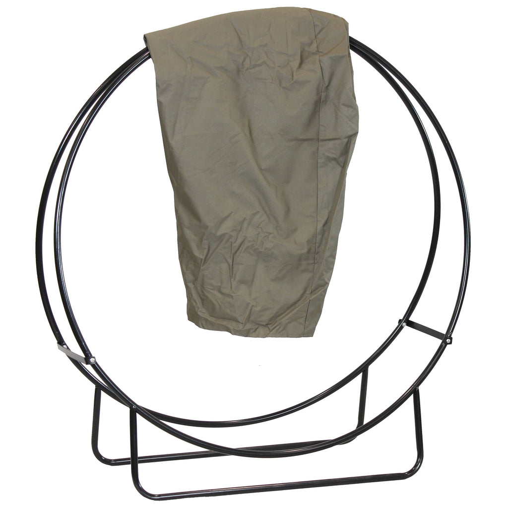 Khaki Steel Firewood Log Hoop with Cover P227