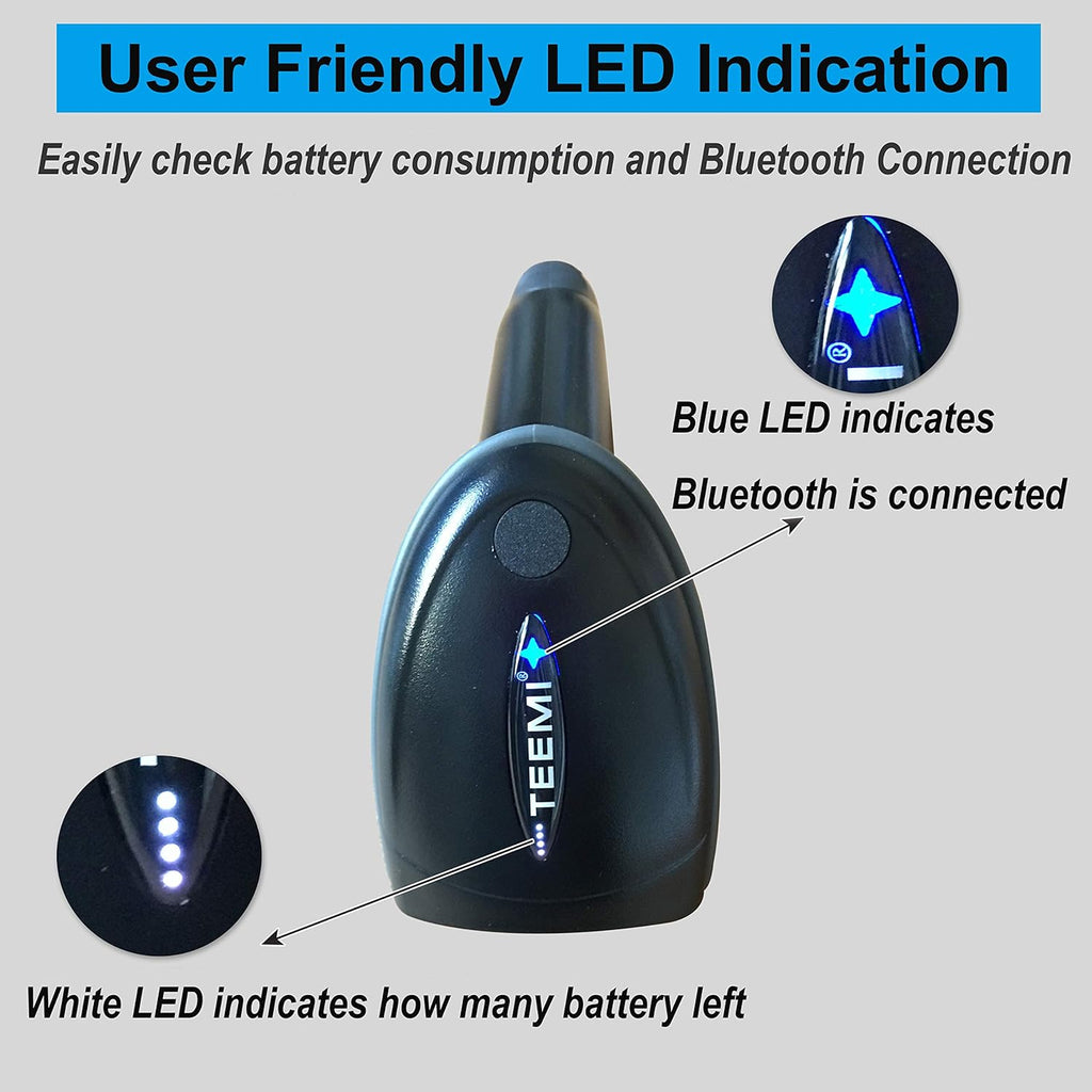 Bluetooth Barcode Scanner with USB Charging Cradle, 1D 2D QR Wireless Imager, Pack of 2 D441
