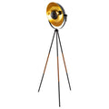 Black Tripod LED Floor Lamp with Leather Accent Legs S93571