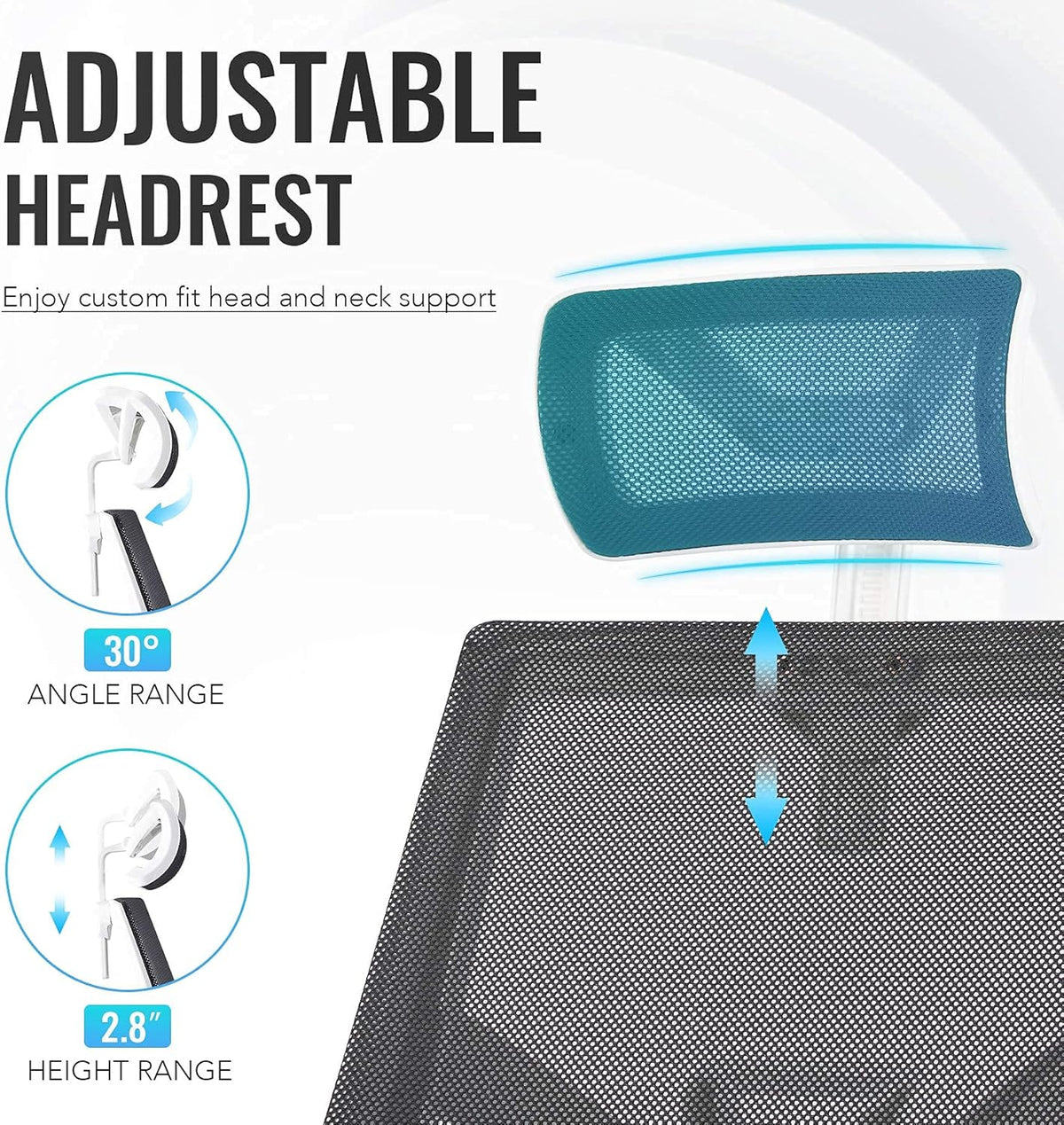Black Ergonomic Mesh Office Chair with Adjustable Headrest and Armrest X953400