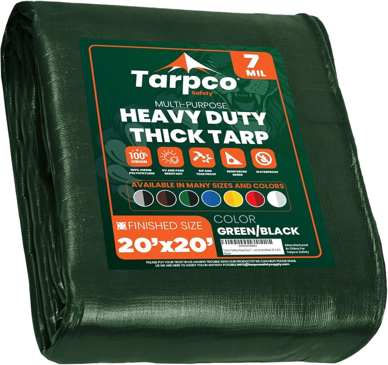 7 Mil Waterproof Poly Tarpaulin with Reinforced Edges O182821
