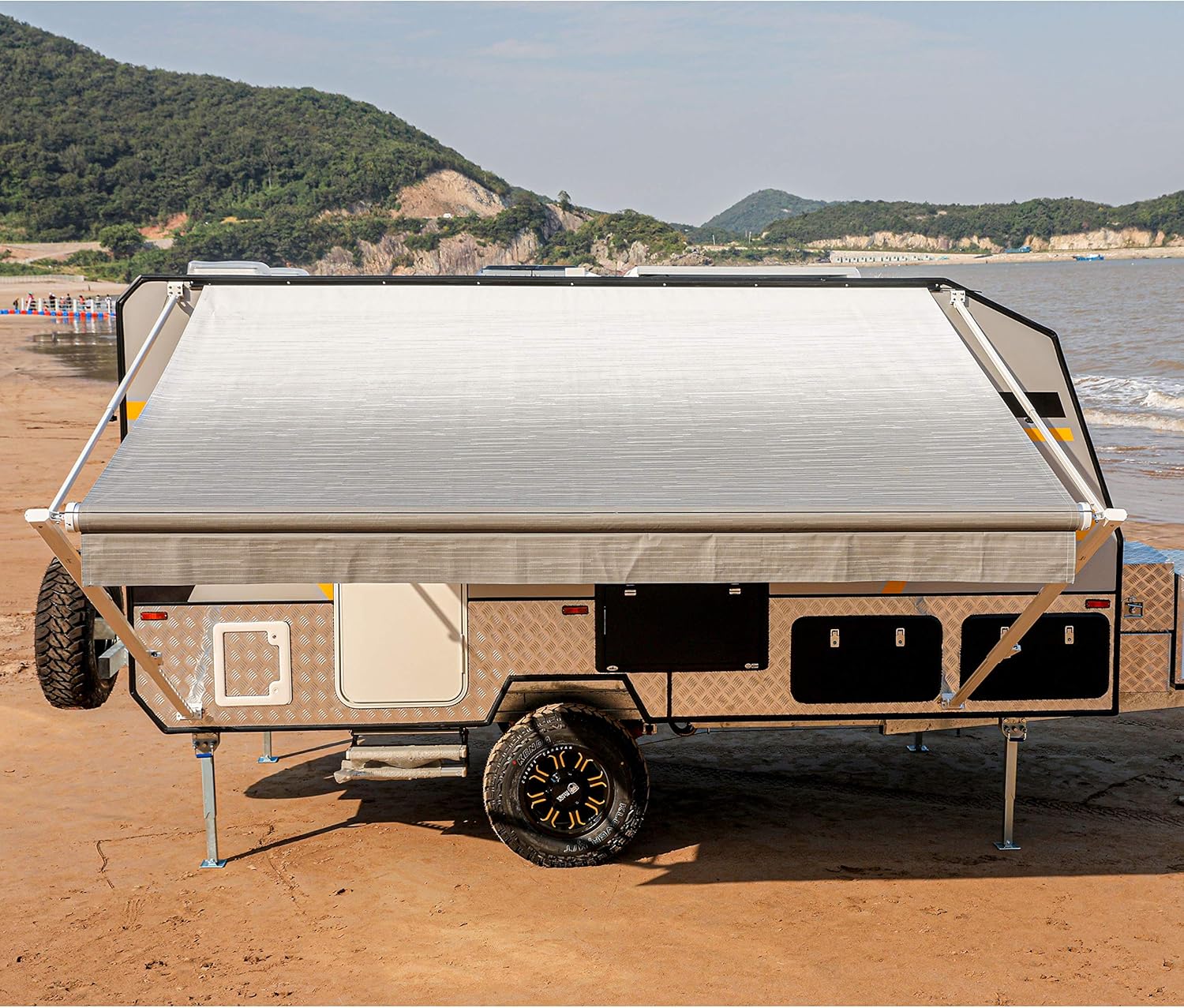 Gray Fade 13 x 8 Ft Retractable RV Trailer Awning S6288