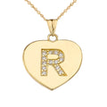 14K Yellow Gold Heart Pendant Necklace with 18" Chain Z78717