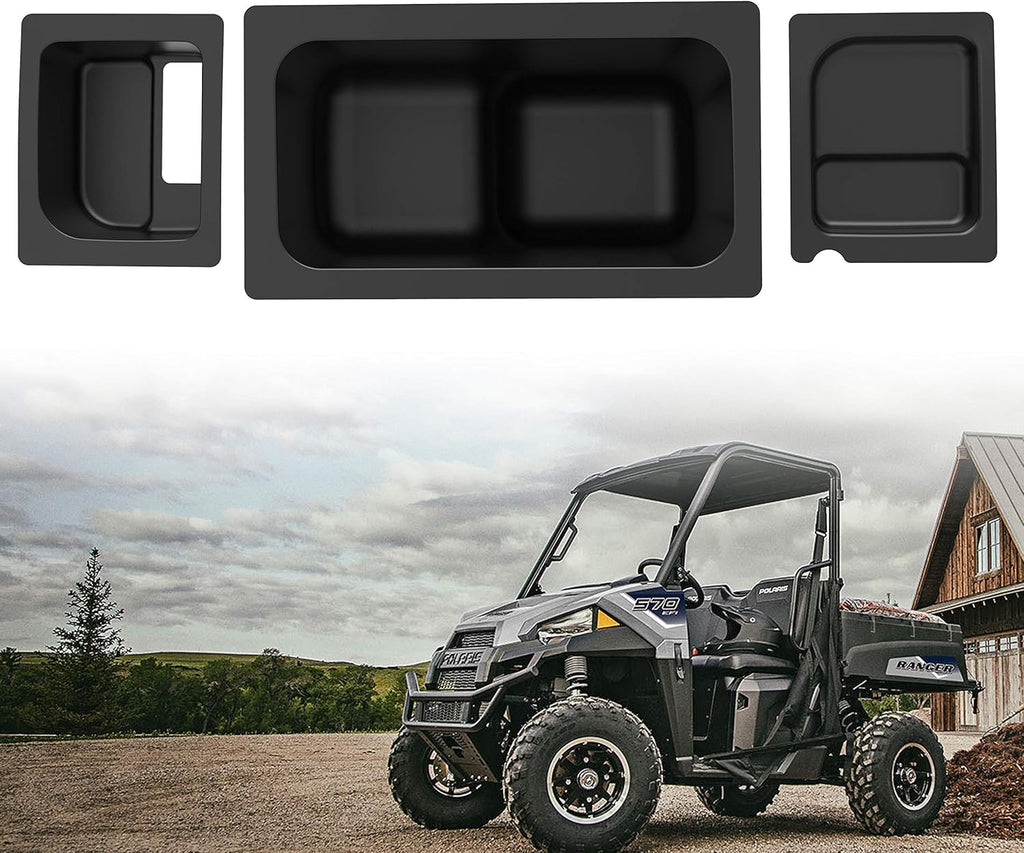 Left & Right Under Seat Storage Box for Polaris Ranger 500 570 Mid Size 50" Wide 2015-2021, Pack of 2 H426