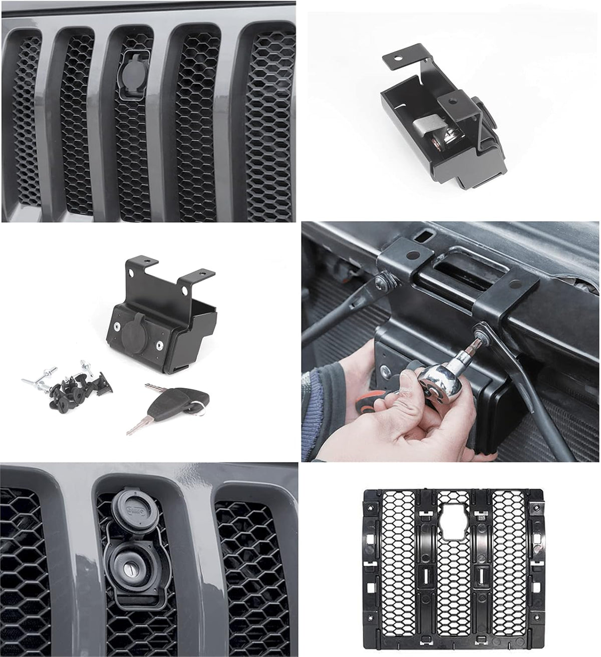 Anti-Theft Hood Lock for Jeep Wrangler JL, Pack of 2 Q340