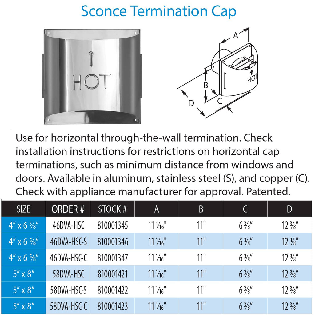 Aluminum Sconce Termination Cap M8076
