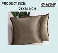 Set of 2 Velvet Decorative Throw Pillow Covers with Fringe Cushion Case I5868