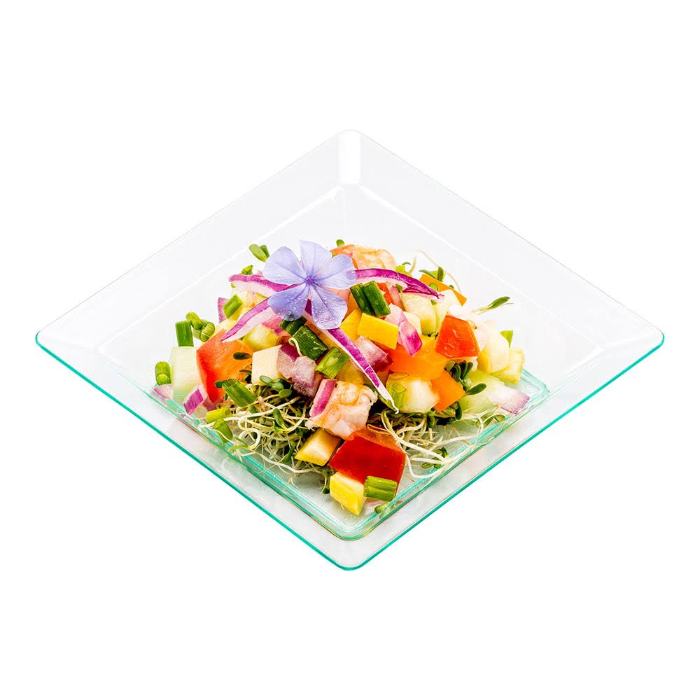 Square Plastic Plate Seagreen 4.25 Inches 100 Count Box R474281