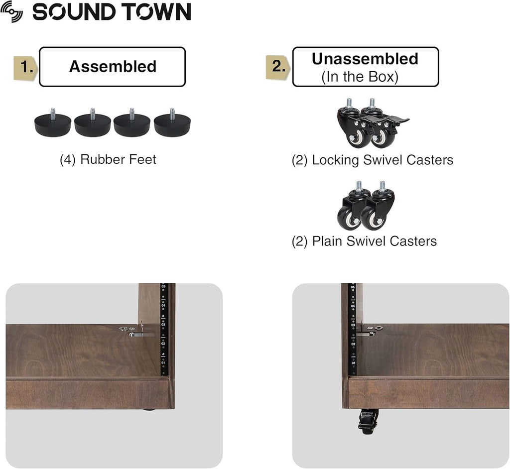 16U Plywood Studio Rack with Casters Y44580