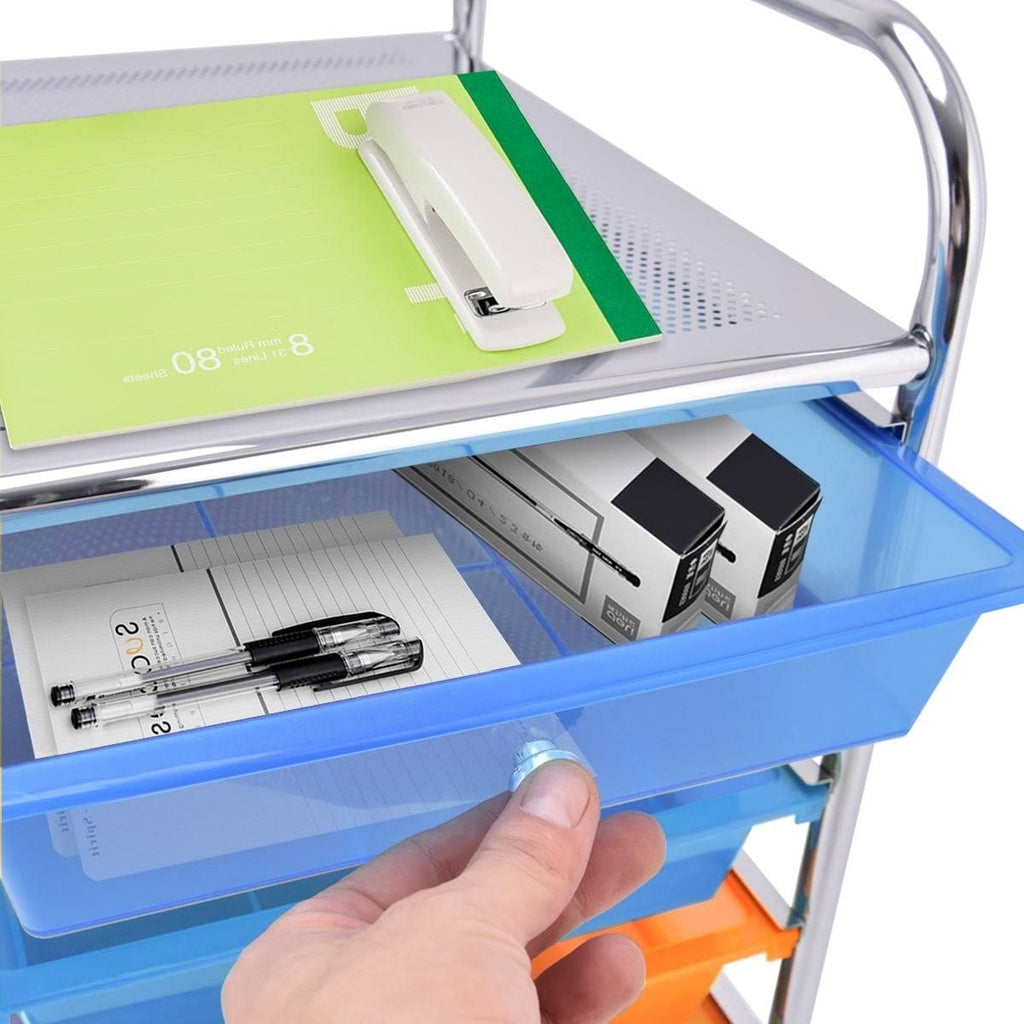 Blue 15-Drawer Rolling Utility Cart with Wheels Z944