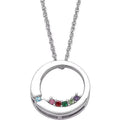 Sterling Silver Birthstone Circle Necklace S5486