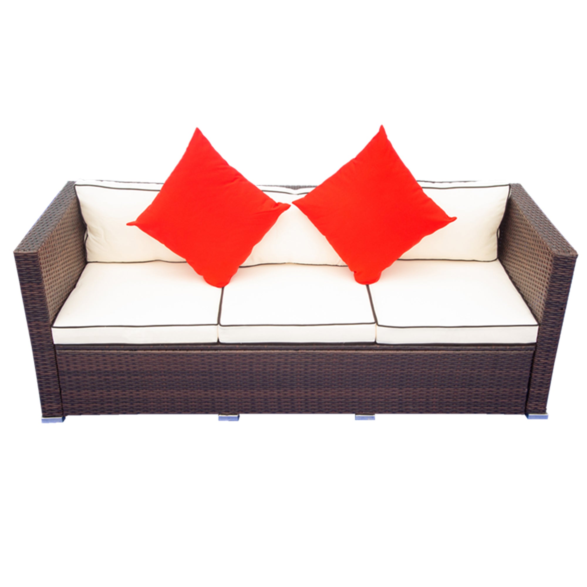 3 Piece Patio Sectional Wicker Rattan Outdoor Furniture Sofa Set F921