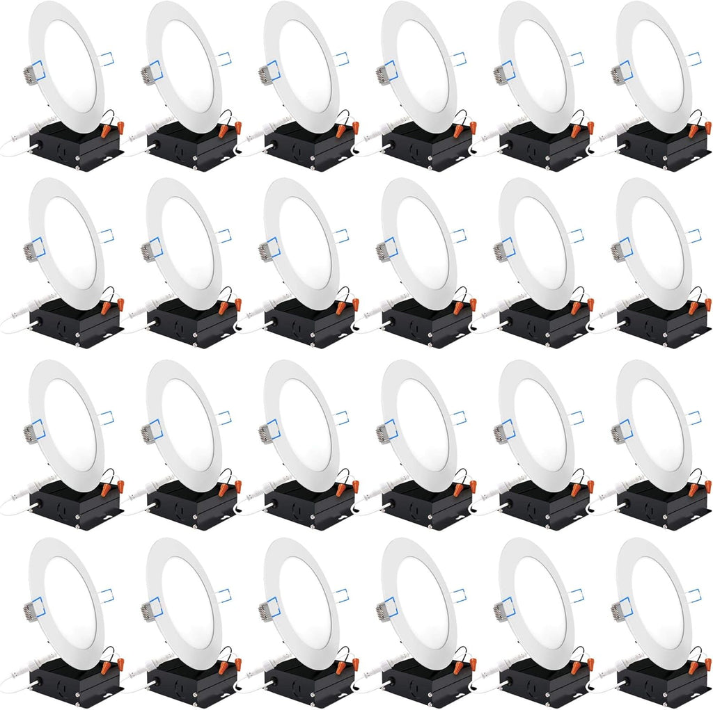 24 Pack 4 Inch Ultra Thin LED Recessed Ceiling Lights, 4000K Cool White, Dimmable 10W, 650 LM Q6254