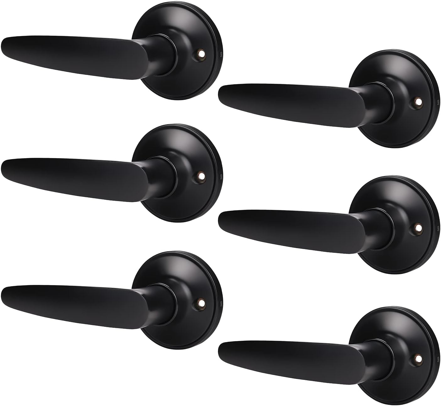Matte Black 5 Pack Door Handle Lock Set with Double Keyed Deadbolt U3452