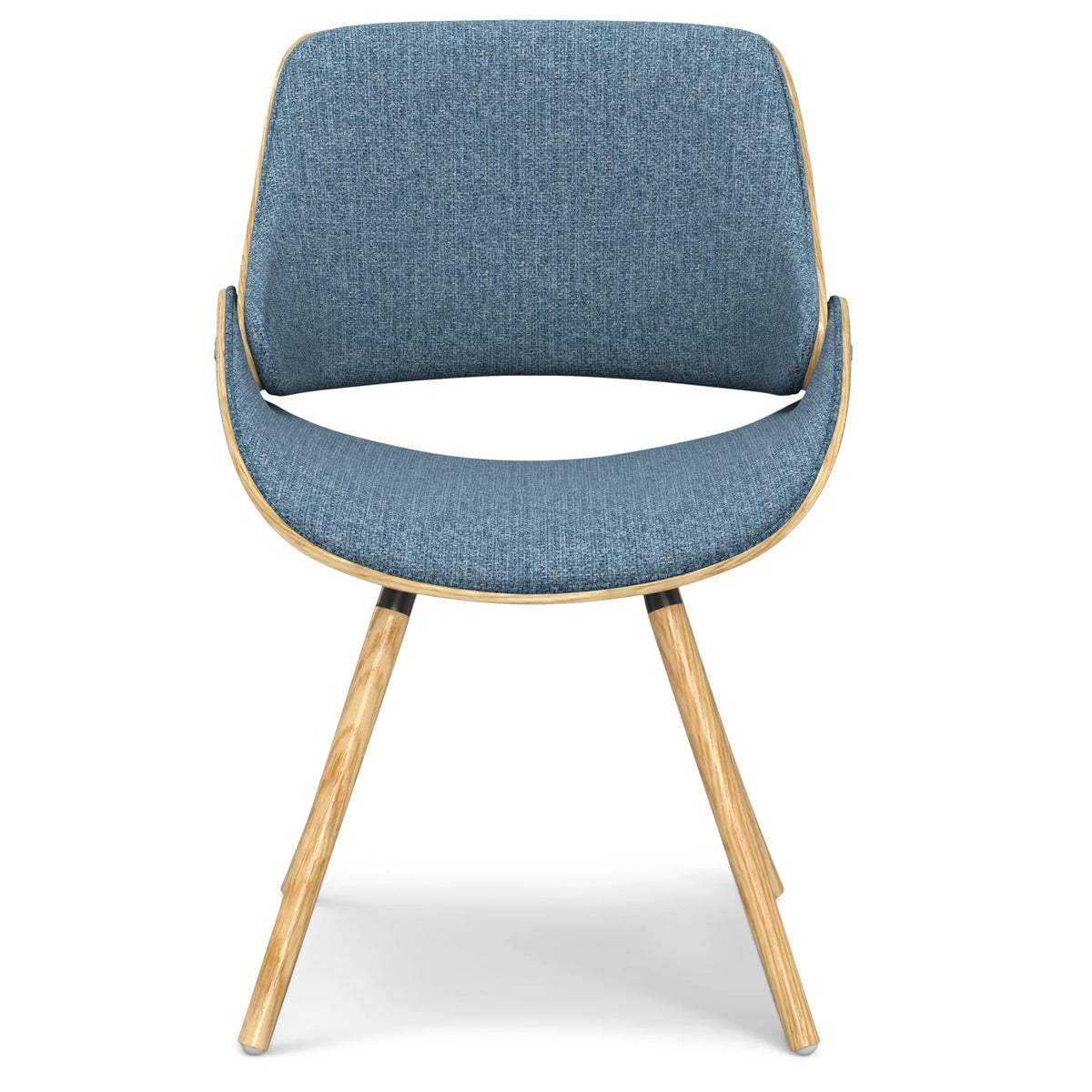 Denim Blue Polyester Linen Bentwood Dining Chair Y9872