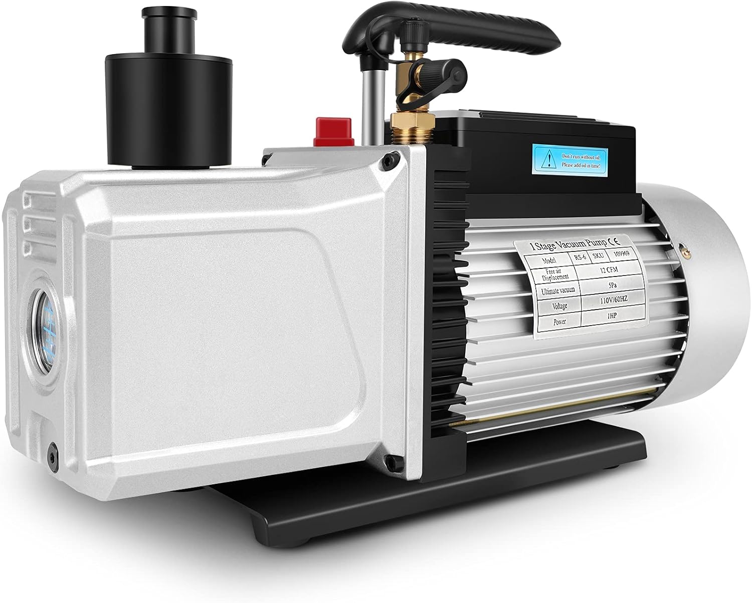 12CFM 1HP Single Stage Rotary Vane Vacuum Pump 110V 60Hz Z42853