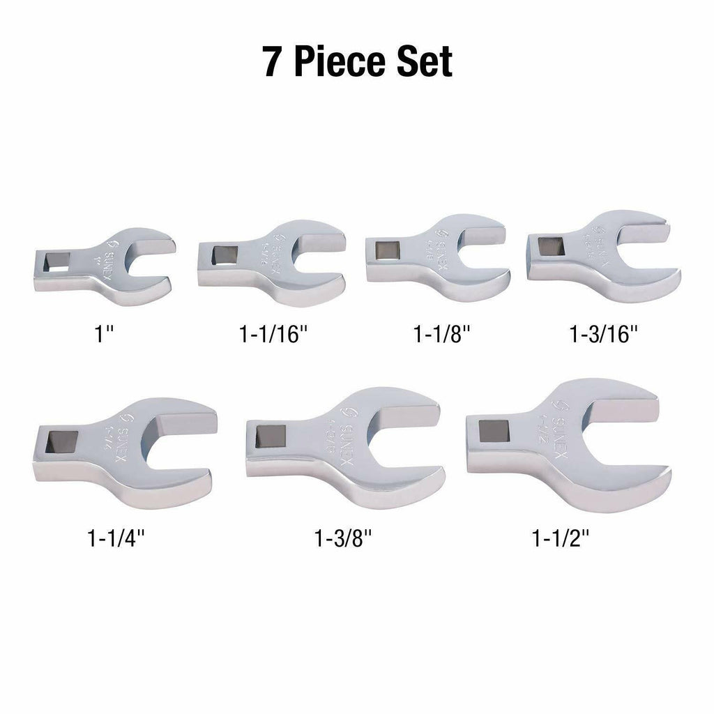 7-Piece 1/2 in. Drive SAE Crowfoot Wrench Set D509