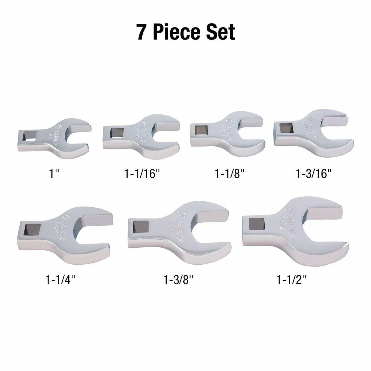 7-Piece 1/2 in. Drive SAE Crowfoot Wrench Set D509
