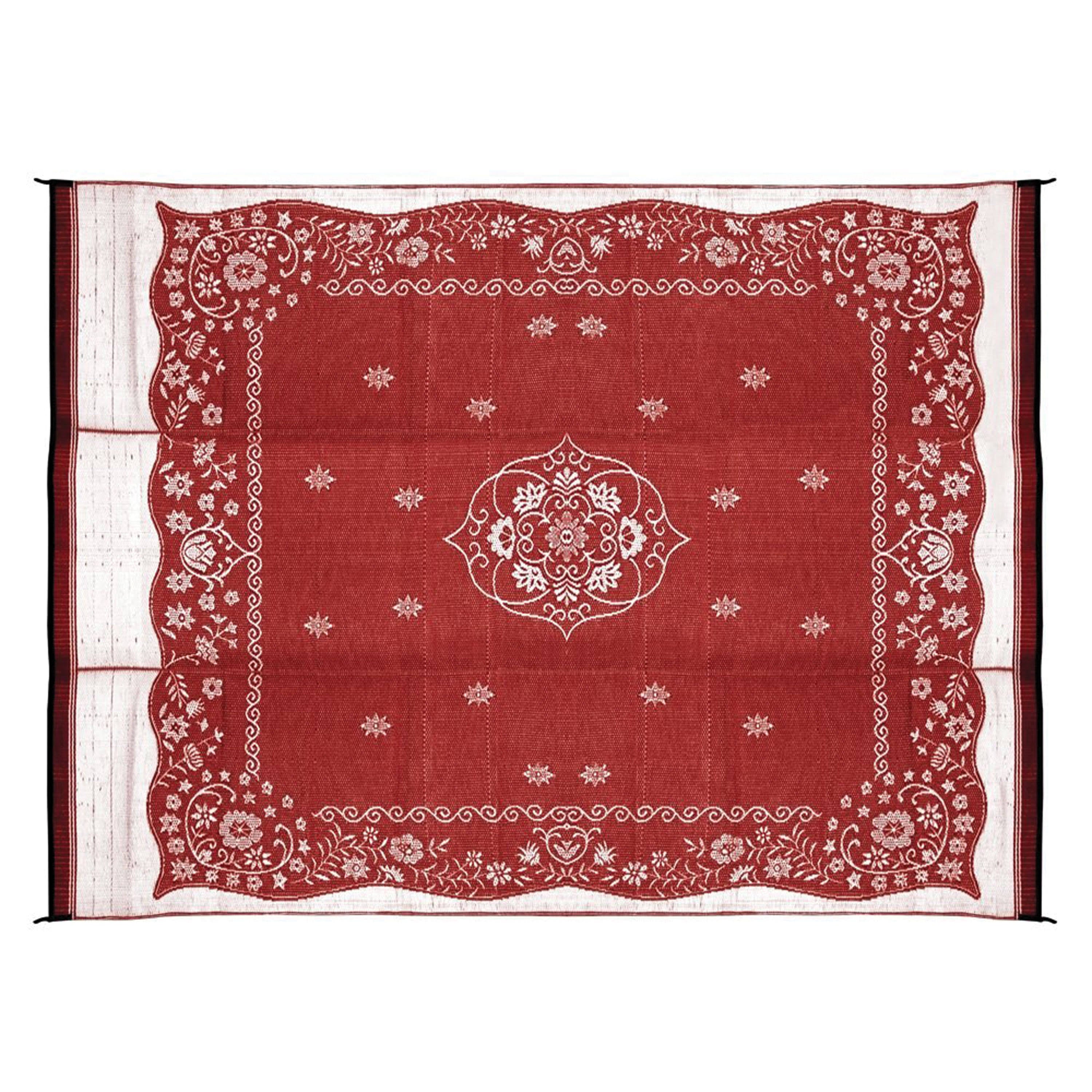 Burgundy Oriental Outdoor Mat 9' x 12' W673