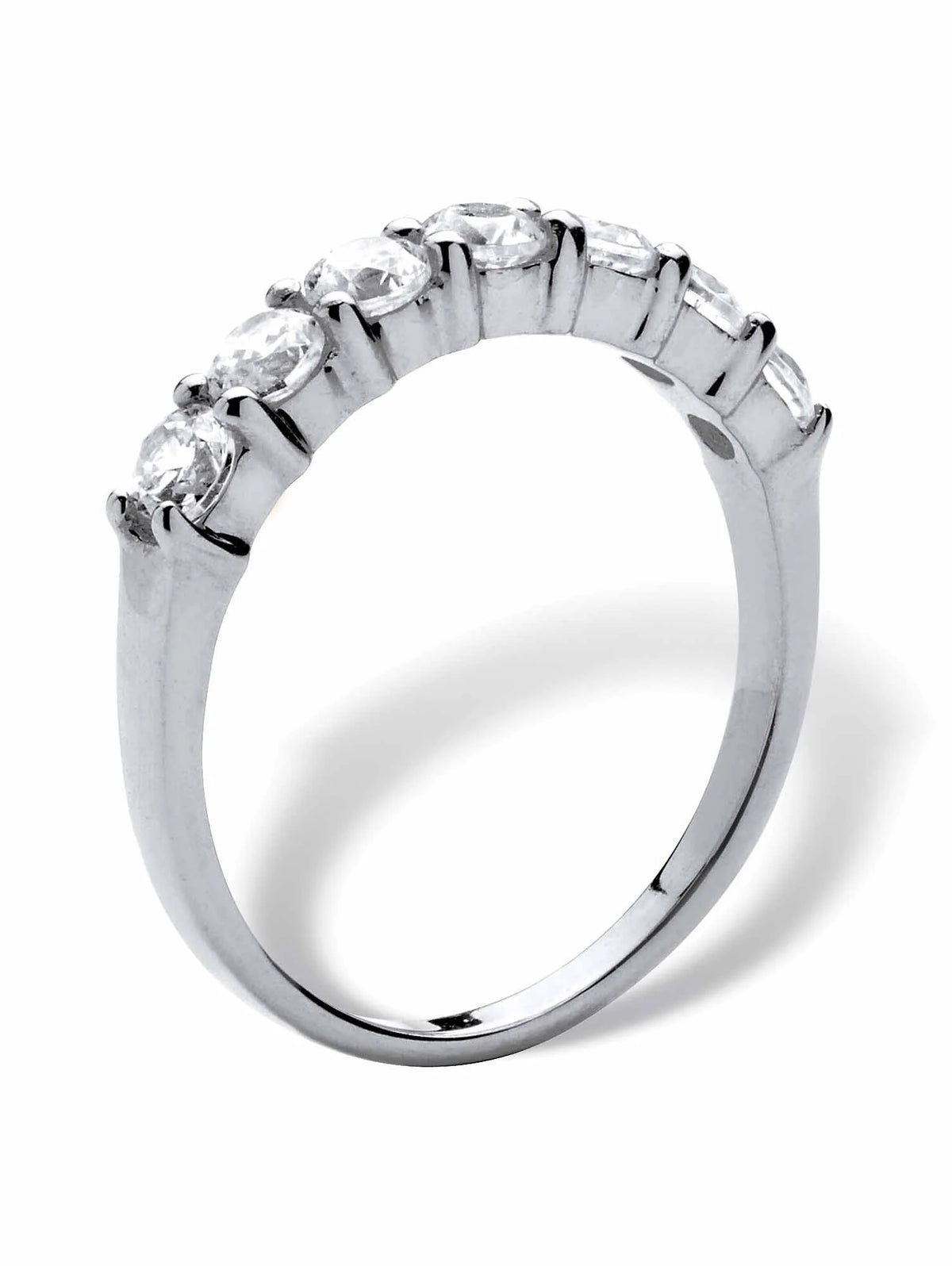 Round Cubic Zirconia Wedding Band Ring in Solid 10k Yellow Gold K819734