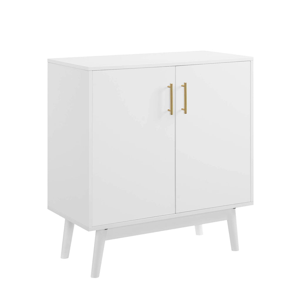 White Mid Century Modern Accent Cabinet M6950