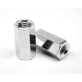 1/2 inch-20 x 5/8 inch x 1 1/4 inch Fine Thread Grade A Hex Coupling Nut Low Carbon Steel Zinc Plated Pk 312 Z434