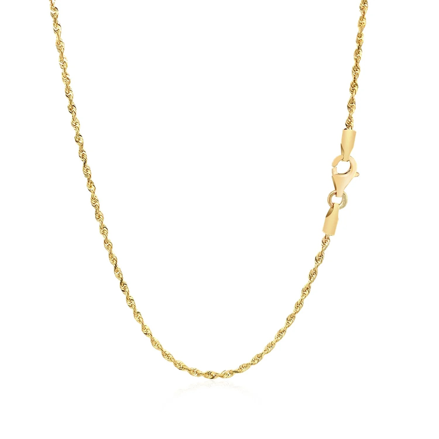 14K Yellow Gold Solid Diamond Cut Rope Chain 16'' A6983