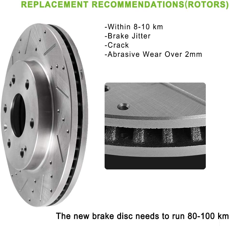 Drilled & Slotted Rear Brake Rotors, 2pcs I7739