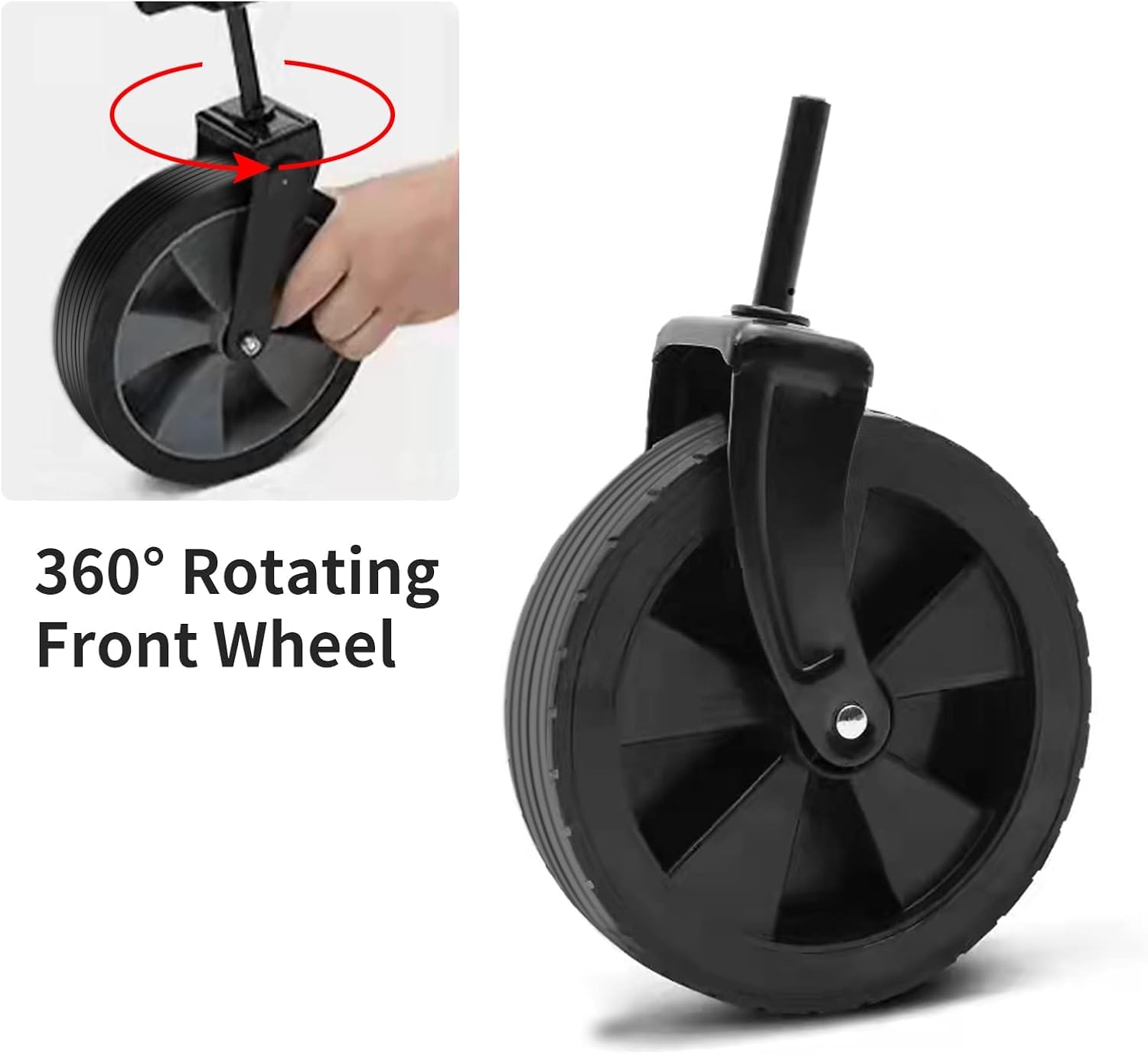Black Collapsible Folding Wagon with 5 Solid Rubber Wheels E871