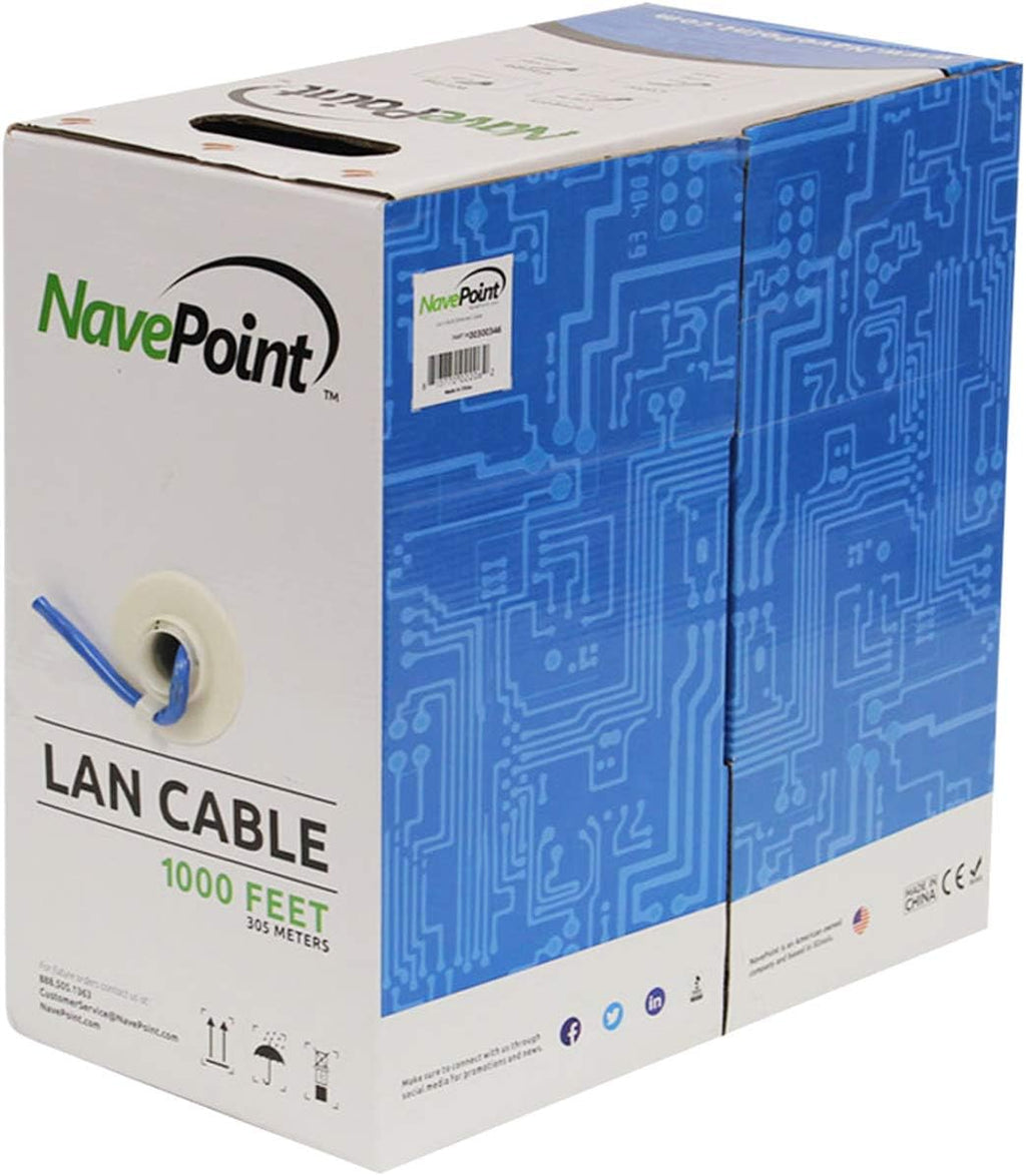 CAT5e 1000ft Grey Solid Bulk Ethernet Cable 24AWG 4 Pair UTP Pack of 2 H71900