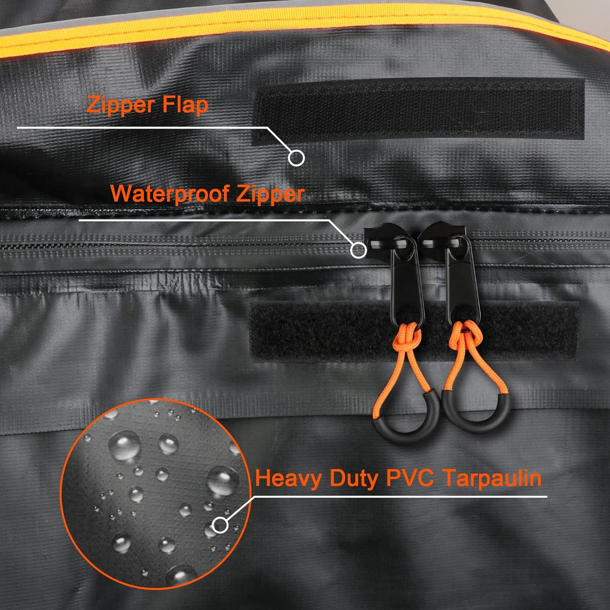 20 Cubic Feet Waterproof Soft Shell Rooftop Cargo Carrier with Reflective Strip and Anti-Slip Mat Q3295