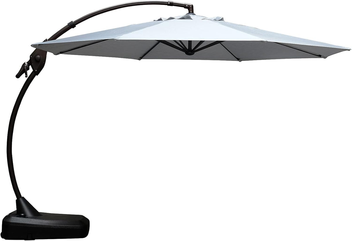 11 FT Curvy Aluminum Offset Cantilever Umbrella with Base Y29910