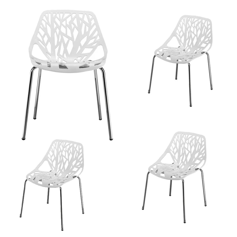 4 PCS Plastic Side Chair Armless Dining Chairs C7263