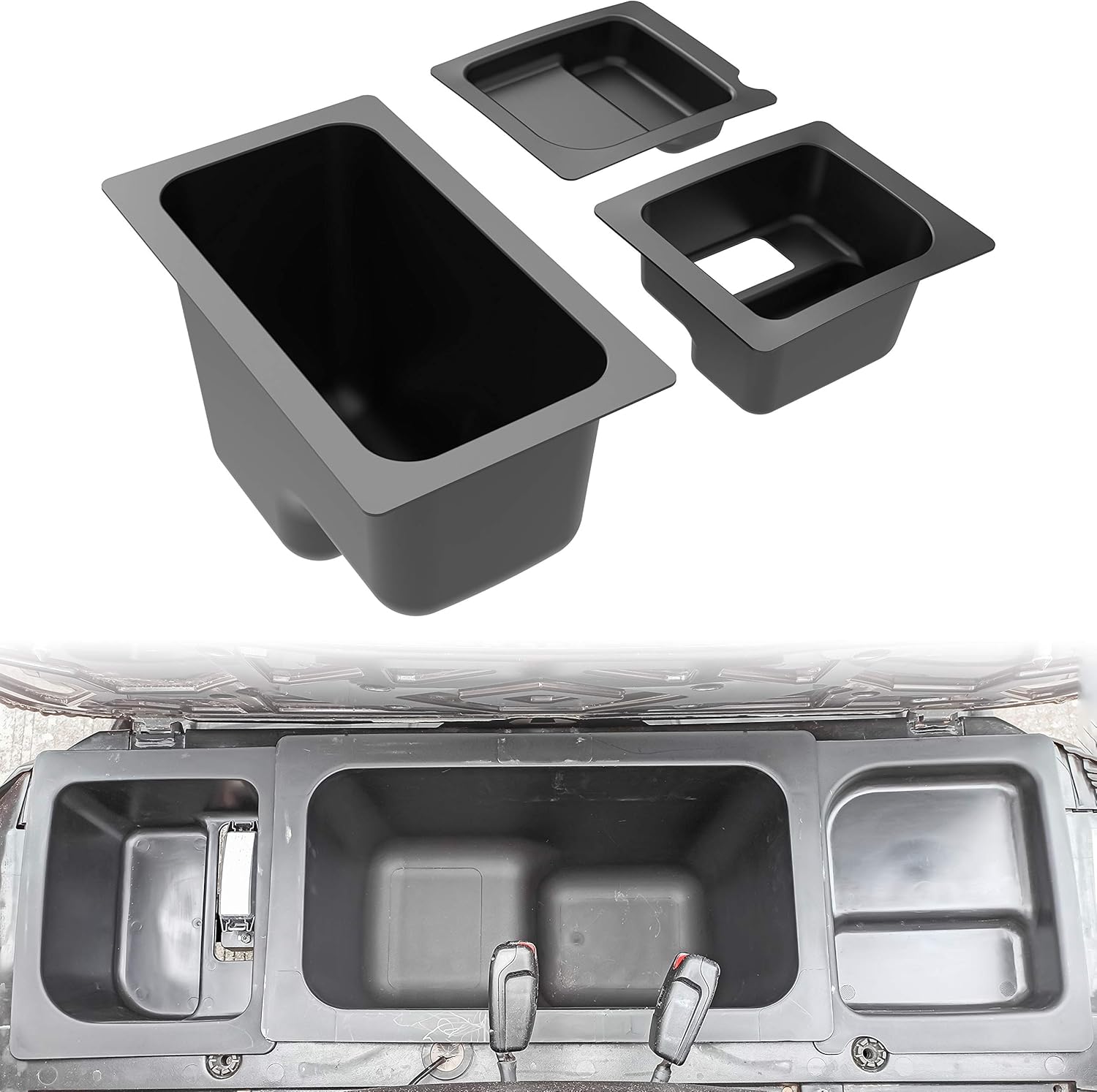 Left & Right Under Seat Storage Box for Polaris Ranger 500 570 Mid Size 50" Wide 2015-2021, Pack of 2 H426