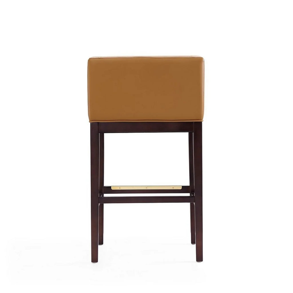 Camel and Dark Walnut Beech Wood Barstool P2987