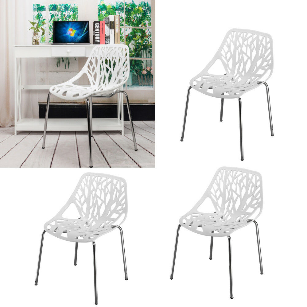 4 PCS Plastic Side Chair Armless Dining Chairs C7263