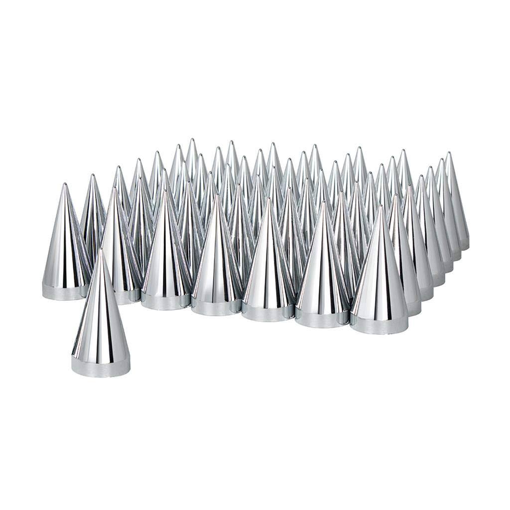 60 Pack Chrome Plastic Spike Nut Cover T675