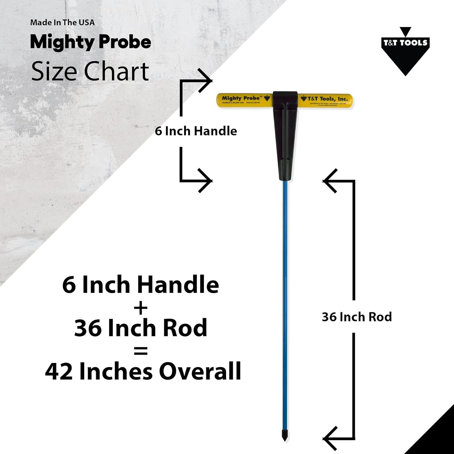 42-Inch Insulated Metal Soil Probe with T-Handle Steel Rod R18494