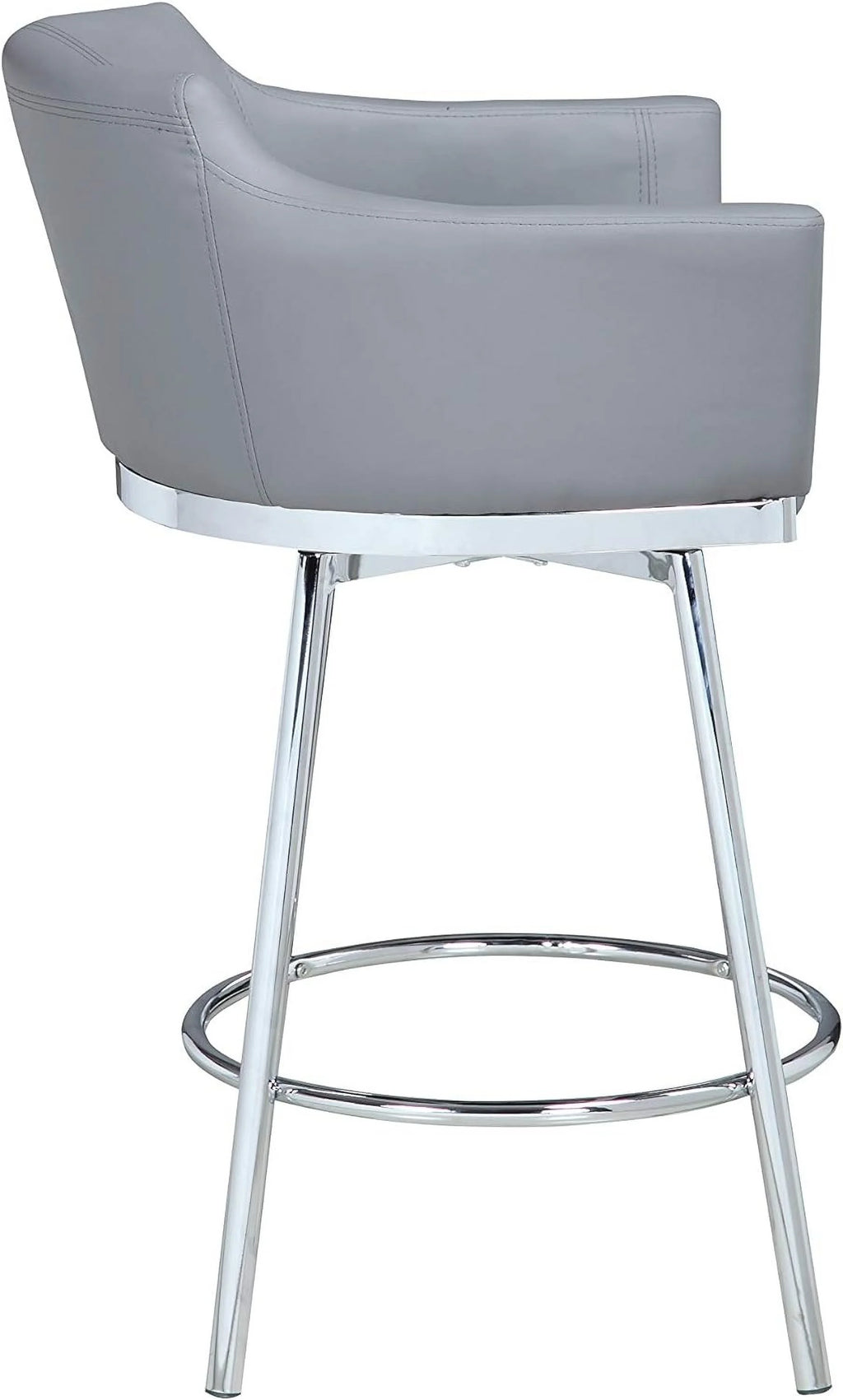 Gray Modern Club Counter Stool with Memory Swivel I768
