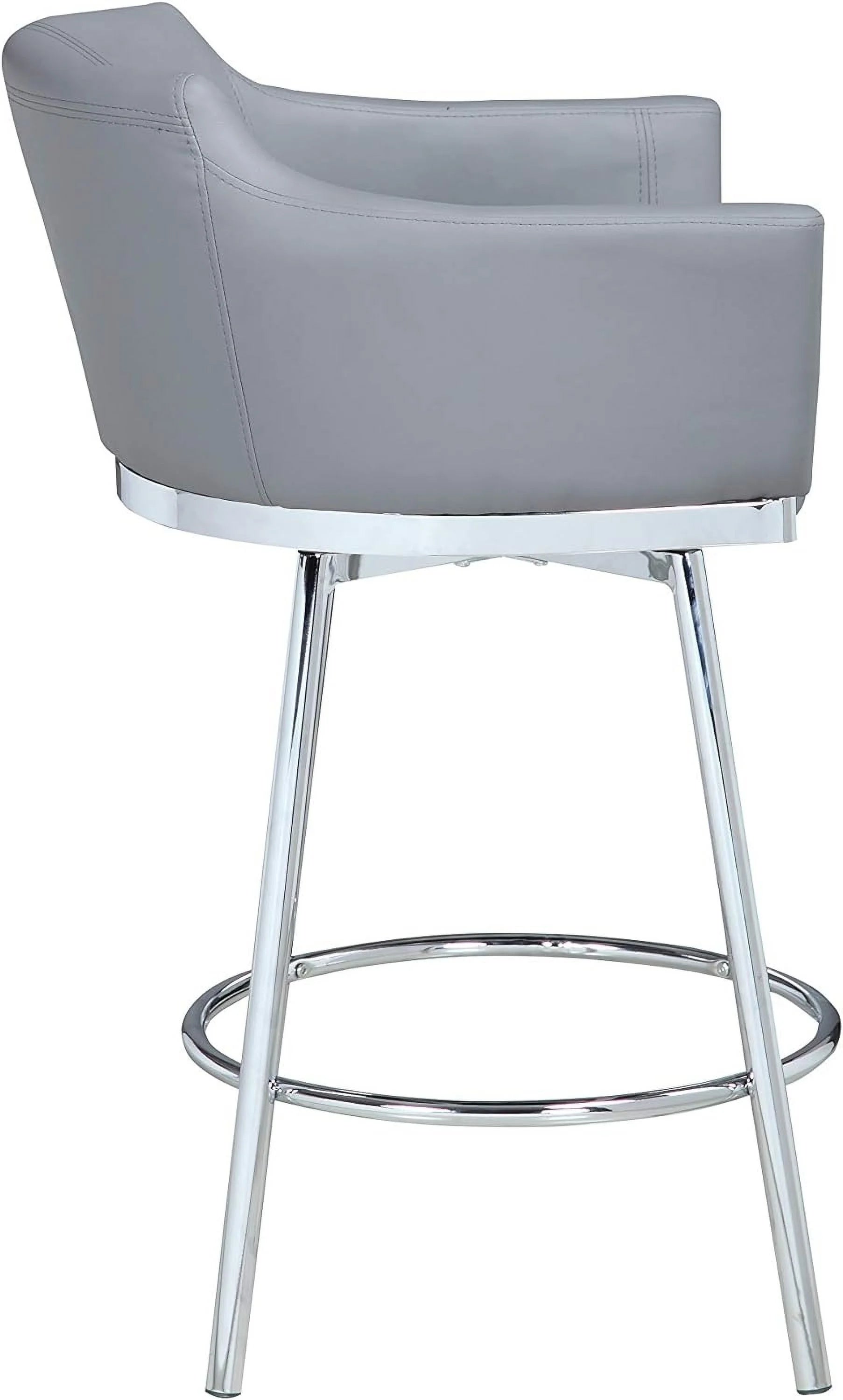 Gray Modern Club Counter Stool with Memory Swivel I768