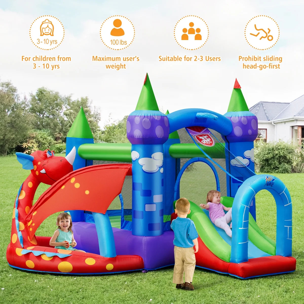 Dragon Inflatable Bounce House with Blower K63556